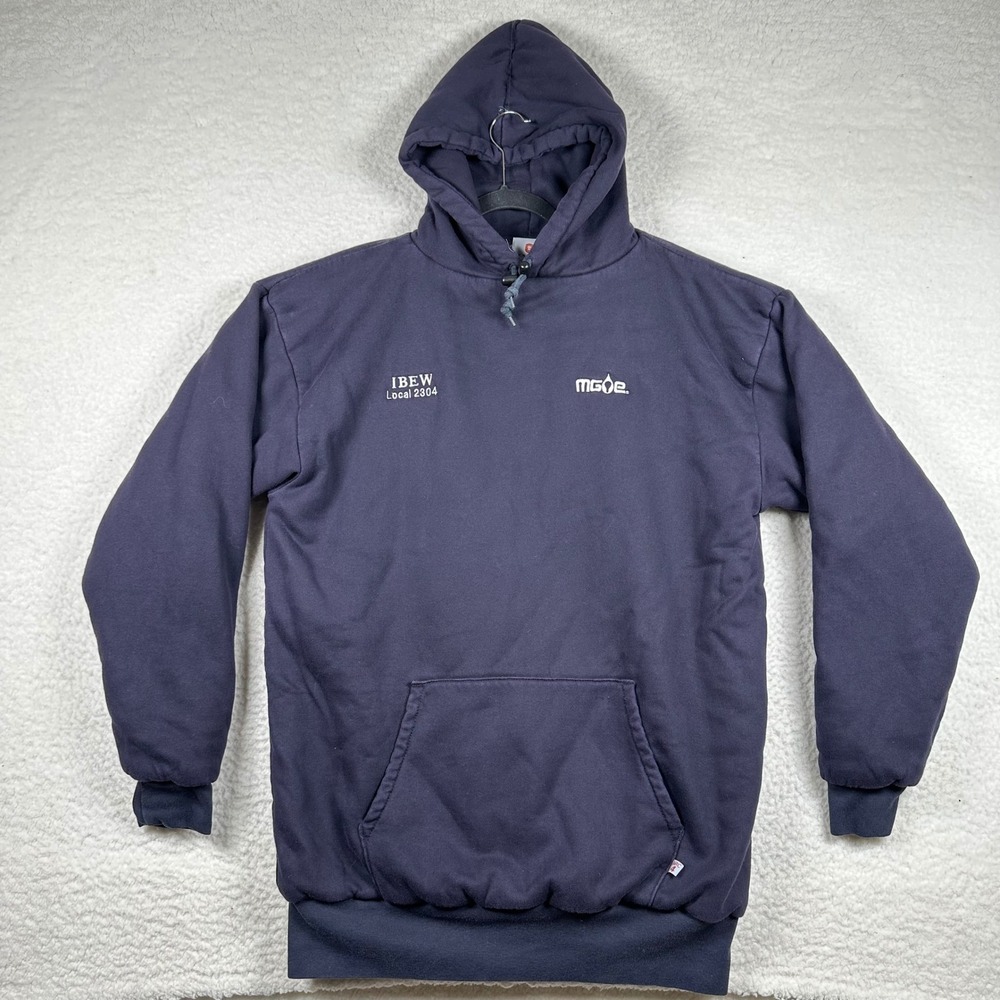 Tyndale Flame Resistant Hoodie Mens L IBEW Local 2304 MGE FR Heavyweight Work